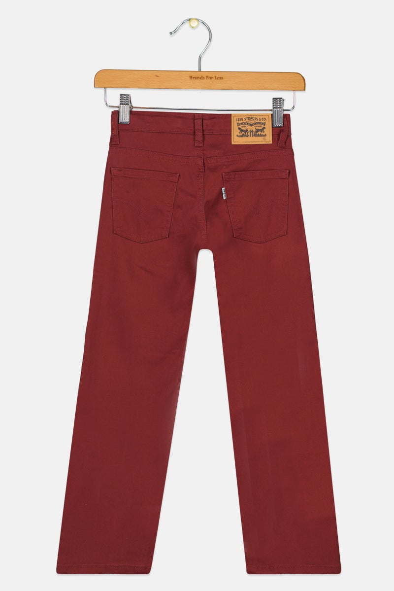 Levi's Kids Boy Slim Fit Washed Stretchable Jeans, Maroon - Image 3