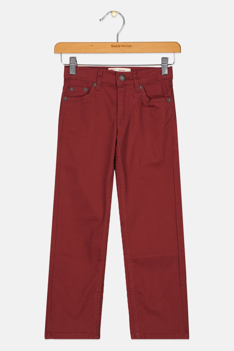 Levi's Kids Boy Slim Fit Washed Stretchable Jeans, Maroon - Image 2