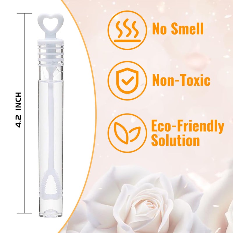 GIFTEXPRESS 96 pcs 4.2" White Heart Bubble Wands, Party Favors for Weddings Supplies, Valentine's Day, Party and Anniversaries (96 Pack) - Image 3