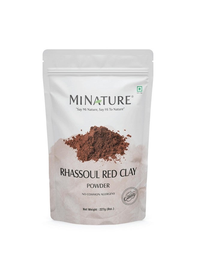 minature Rhassoul Red Clay Powder For Face Deep Cleansing, Even Skin Tone, Acne And Hair Care | All Skin Type & Unisex Use| 100% Pure & Herbal Hair & Skin Care Mask | 227G (8 Oz) Pack Of 1 - Image 1