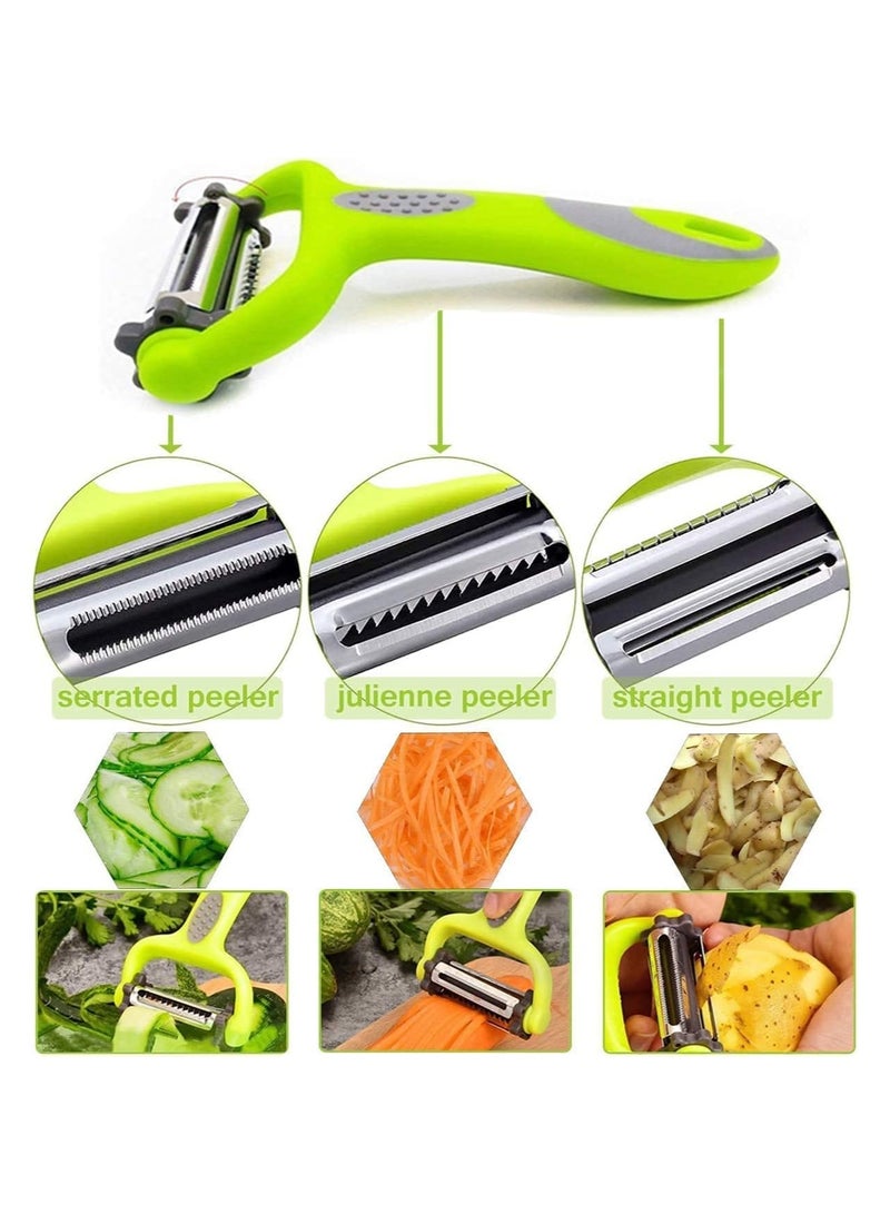 KASTWAVE Fruit Potato Peelers Sets for Kitchen, Vegetable Peeler with Non-slip Handle,  I and Y Type Peeler Stainless Steel Blades for Apple Fruit Cucumber Carrot Potatoes, 3 Pcs - Image 2