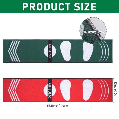 AIHSUMC Softball Pitching Mat with Strike Zone, Wear-Resistant Portable Training Mat for Batting Stance Practice, 54 x 12 Inch, Indoor & Outdoor Baseball Practice for Youth Beginners - Image 2
