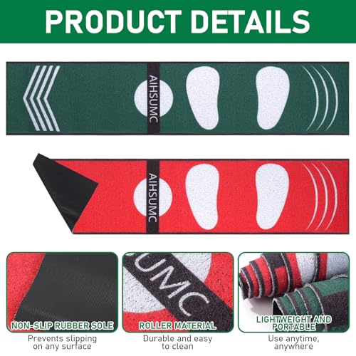 AIHSUMC Softball Pitching Mat with Strike Zone, Wear-Resistant Portable Training Mat for Batting Stance Practice, 54 x 12 Inch, Indoor & Outdoor Baseball Practice for Youth Beginners - Image 4
