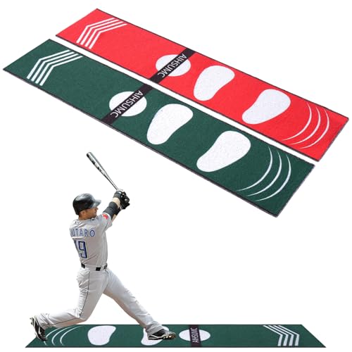 AIHSUMC Softball Pitching Mat with Strike Zone, Wear-Resistant Portable Training Mat for Batting Stance Practice, 54 x 12 Inch, Indoor & Outdoor Baseball Practice for Youth Beginners - Image 1