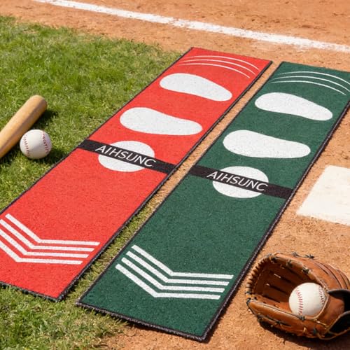 AIHSUMC Softball Pitching Mat with Strike Zone, Wear-Resistant Portable Training Mat for Batting Stance Practice, 54 x 12 Inch, Indoor & Outdoor Baseball Practice for Youth Beginners - Image 3