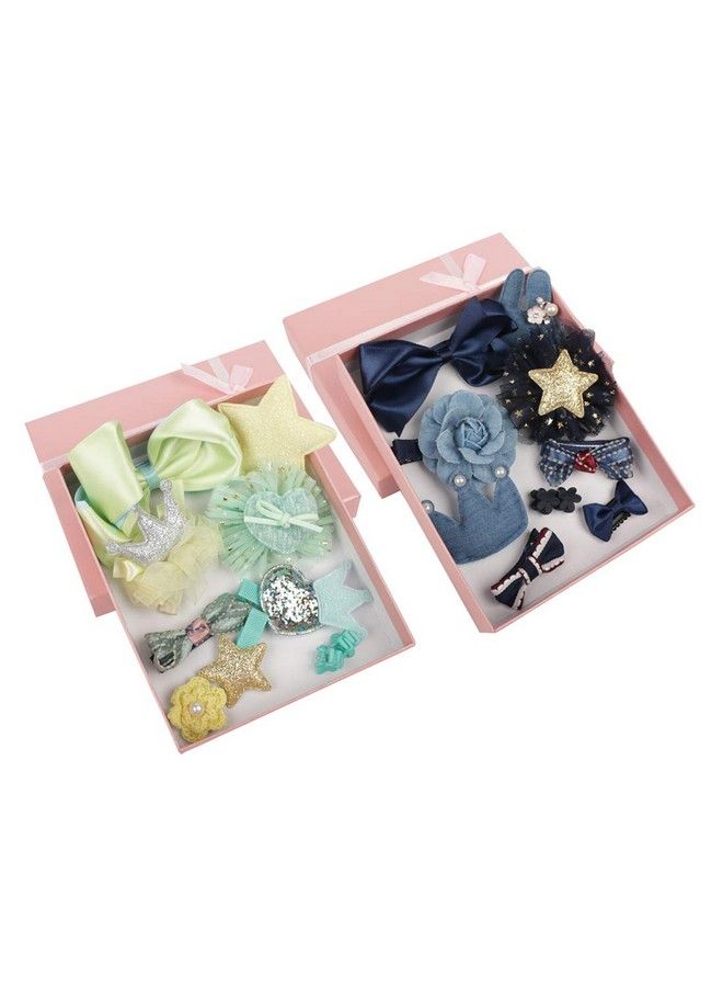 Yellow Bee Girls Fashionable Hair Clips Set 2 Pack (Lime Blue) - Image 1