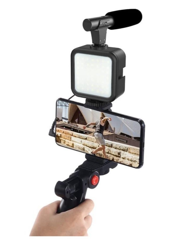 ELTRAZONE Smartphone & Camera Vlogging Studio Kits Video Shooting Photography Suit with Microphone LED Fill Light Mini Tripod - Image 3