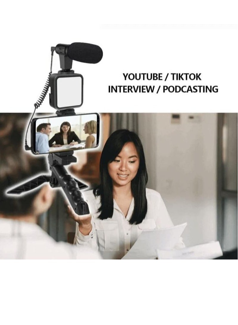 ELTRAZONE Smartphone & Camera Vlogging Studio Kits Video Shooting Photography Suit with Microphone LED Fill Light Mini Tripod - Image 2