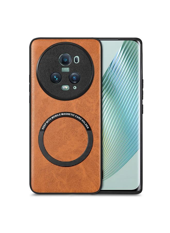 S-TOP Case For Honor Magic 5 Pro Solid Color Skin-feel Leather Back Cover Magsafe Phone Case - Image 1