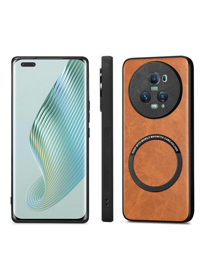 S-TOP Case For Honor Magic 5 Pro Solid Color Skin-feel Leather Back Cover Magsafe Phone Case - Image 2