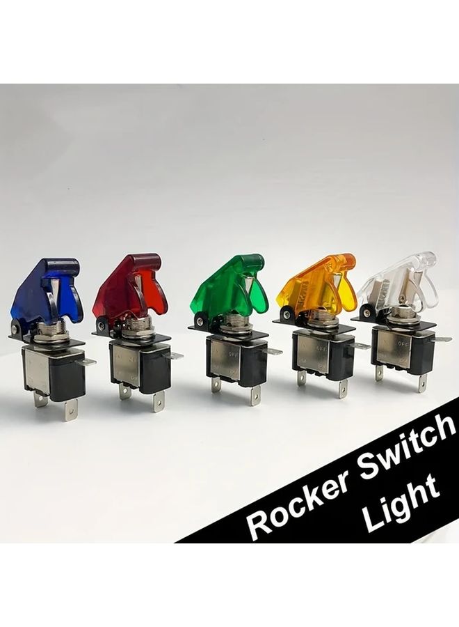 Green LED Light Toggle Switch For Cars 12V 20A On Off Rocker Control Easy Install - Image 1