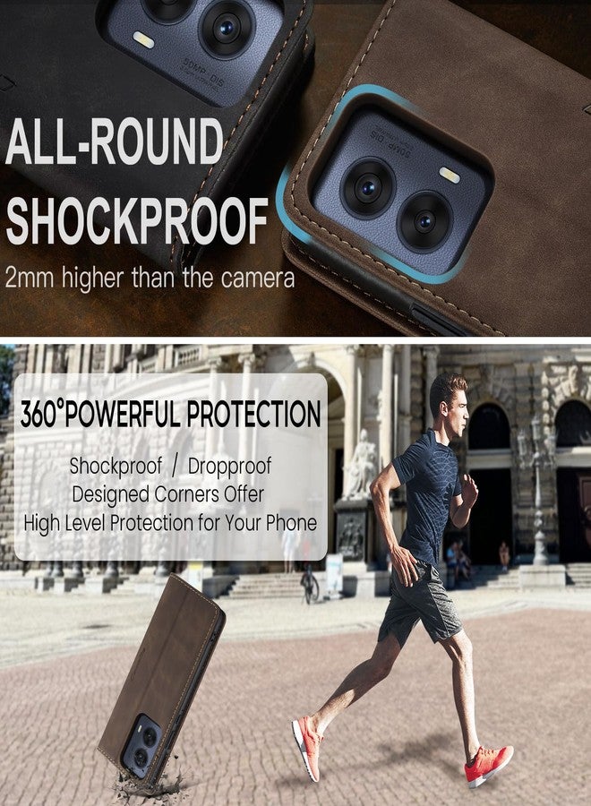 Kowauri جراب Kowauri لهاتف Motorola Moto Edge 2024، جراب محفظة كلاسيكي من الجلد الصناعي PU قابل للطي للنساء والرجال مع حامل بطاقات وإغلاق مغناطيسي وغطاء حماية مقاوم للصدمات لهاتف Motorola Edge 2024 (لون قهوة) - Image 5