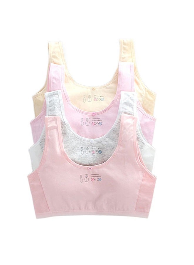 Muyixin 4 Packs Bras for Girls Cotton Seamless Training Sports Bra with Adjustable Teens Big Girls Thin Padded First Bra  - Image 1