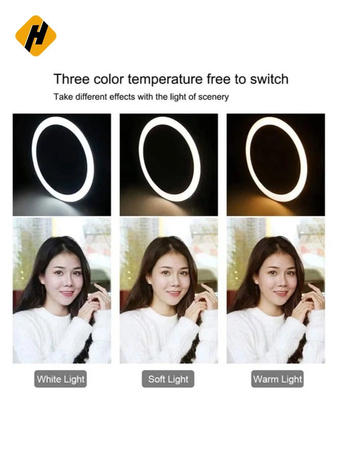 HuHa 10 Inch Selfie Ring Light with 210CM Tripod & Cell Phone Holder & Bluetooth Remote Shutter for Live Stream, YouTube Video, Makeup  - Image 3