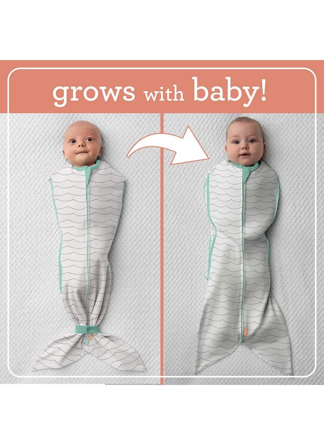 SwaddleMe SwaddleMe Room to Grow Pod - 0-6 Months, 1-pack (Teal Waves) Expandable Baby Swaddle Grows with Baby and Helps Prevent The Startle Reflex for Comfortable Sleep  - Image 2