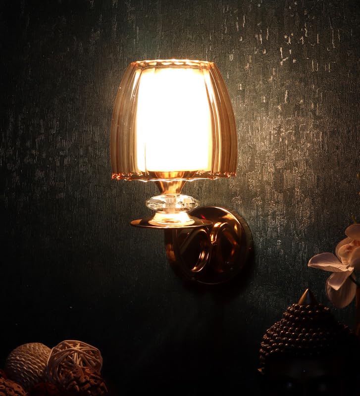 ELIANTE Jau Iron Wall Light | Glass Wall Lamp for Living Room, Bedroom, Dining Room, Kitchen | - S-471-1W | 3 Years Warranty | Free - LED LAMP - Image 3