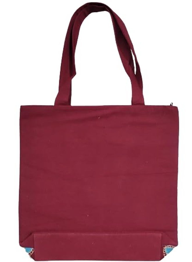 INDIACRAFT Cotton Jaipuri Handicraft Womens Sling Bag. (Brown) - Image 3