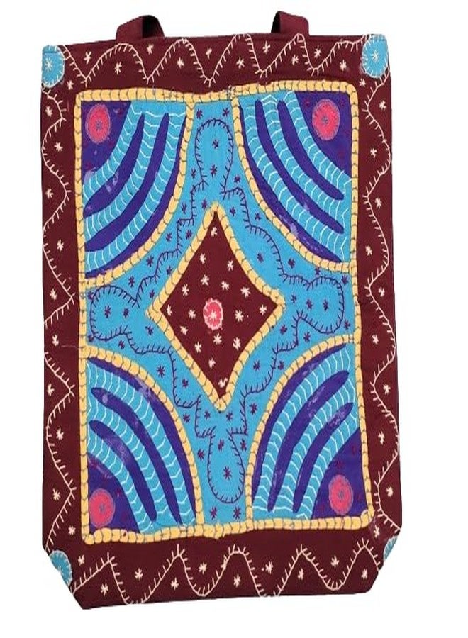 INDIACRAFT Cotton Jaipuri Handicraft Womens Sling Bag. (Brown) - Image 4