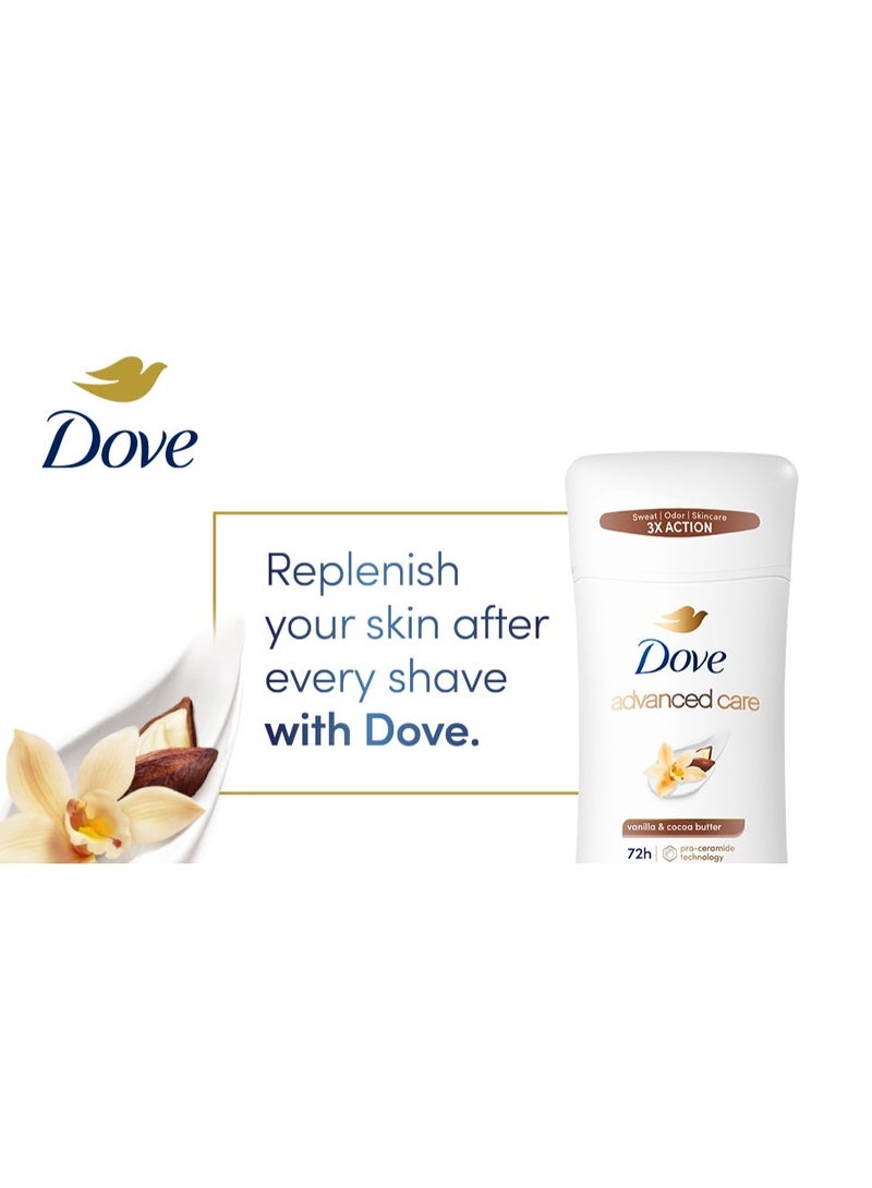 دوف مزيل عرق أسرار العناية المغذية – بخلاصة الفانيليا وزبدة الكاكاو - 74 جم - Image 3
