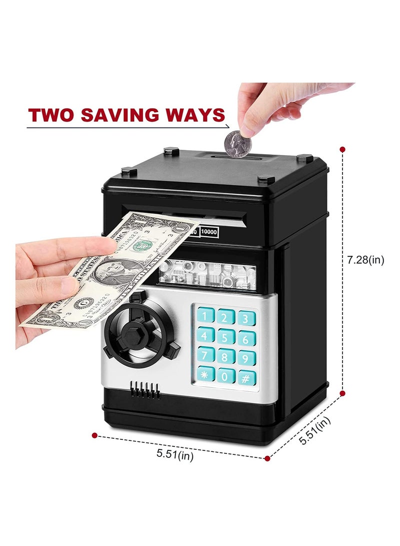 حصالة للأطفال الأولاد والبنات ماكينة صراف آلي إلكترونية حصالة نقود حقيقية للأطفال مع قفل كلمة المرور صندوق توفير عملات نقدية بتقنية التمرير التلقائي هدايا رائعة ألعاب - Image 2