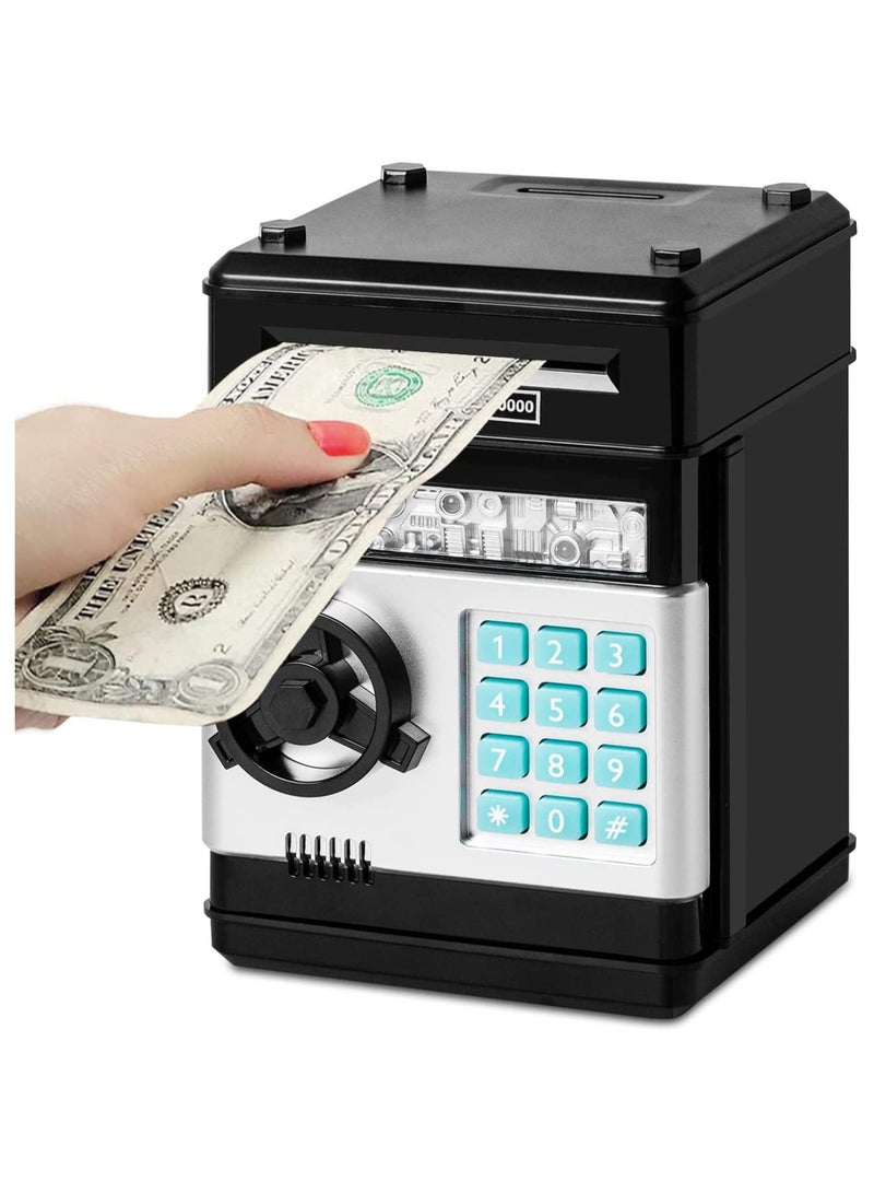 حصالة للأطفال الأولاد والبنات ماكينة صراف آلي إلكترونية حصالة نقود حقيقية للأطفال مع قفل كلمة المرور صندوق توفير عملات نقدية بتقنية التمرير التلقائي هدايا رائعة ألعاب - Image 1