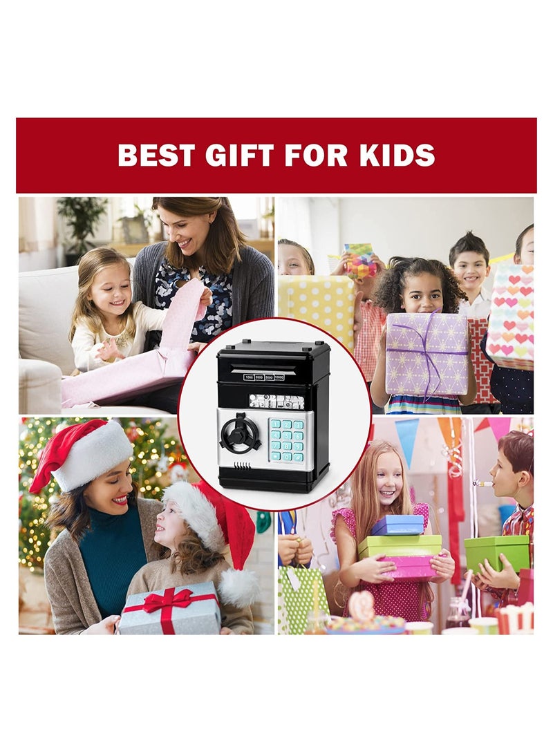 حصالة للأطفال الأولاد والبنات ماكينة صراف آلي إلكترونية حصالة نقود حقيقية للأطفال مع قفل كلمة المرور صندوق توفير عملات نقدية بتقنية التمرير التلقائي هدايا رائعة ألعاب - Image 4