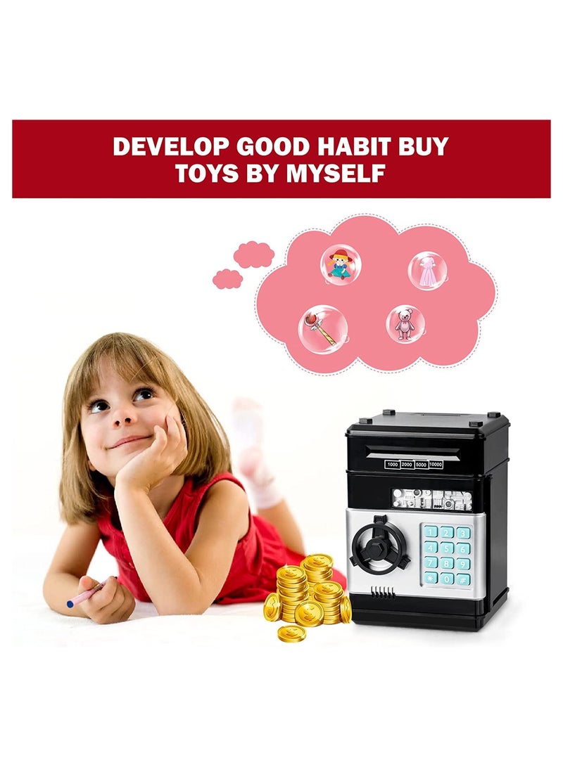 حصالة للأطفال الأولاد والبنات ماكينة صراف آلي إلكترونية حصالة نقود حقيقية للأطفال مع قفل كلمة المرور صندوق توفير عملات نقدية بتقنية التمرير التلقائي هدايا رائعة ألعاب - Image 5