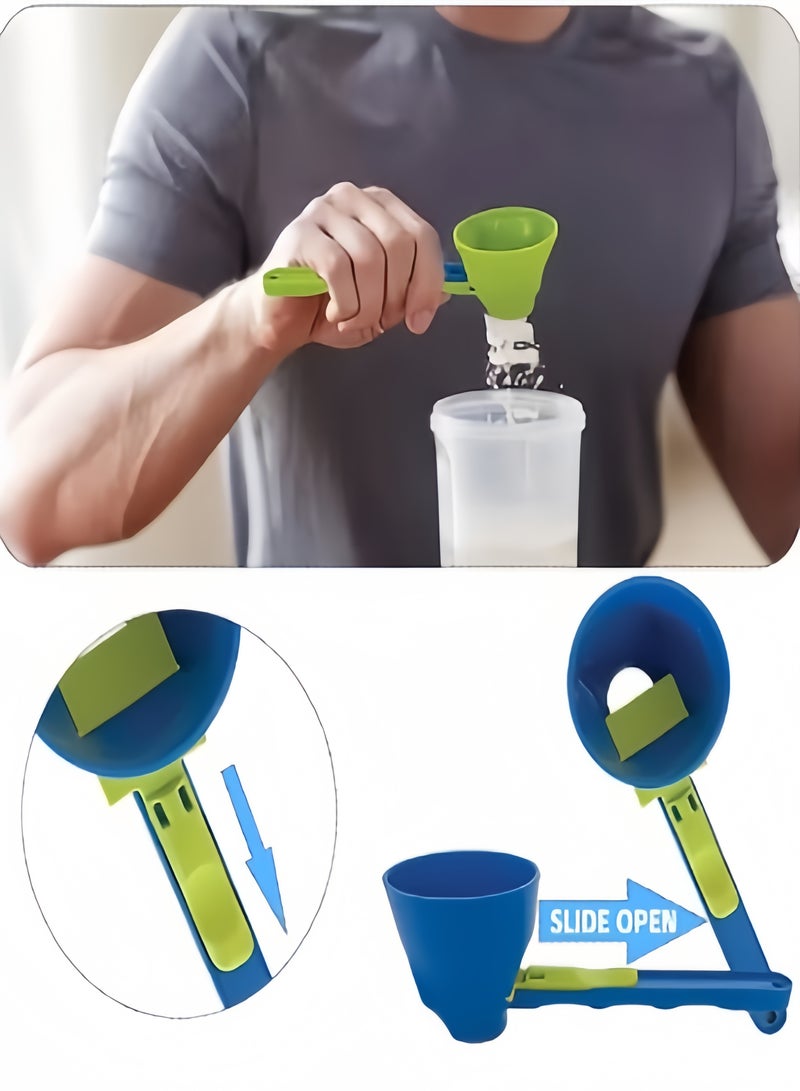 كيفن طقم ملاعق قياس خالية من الرواسب، مقاومة للانسكاب، قابلة للنقل، قابلة للتعديل لبودرة الحليب (أخضر أزرق) - Image 2