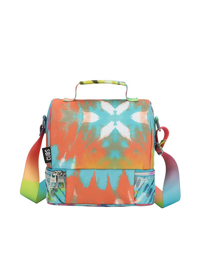 CUBS Tie Dyed Waterproof double decker lunch bag with removable shoulder strap carrying your favorite meals to school, work or while traveling - Image 3