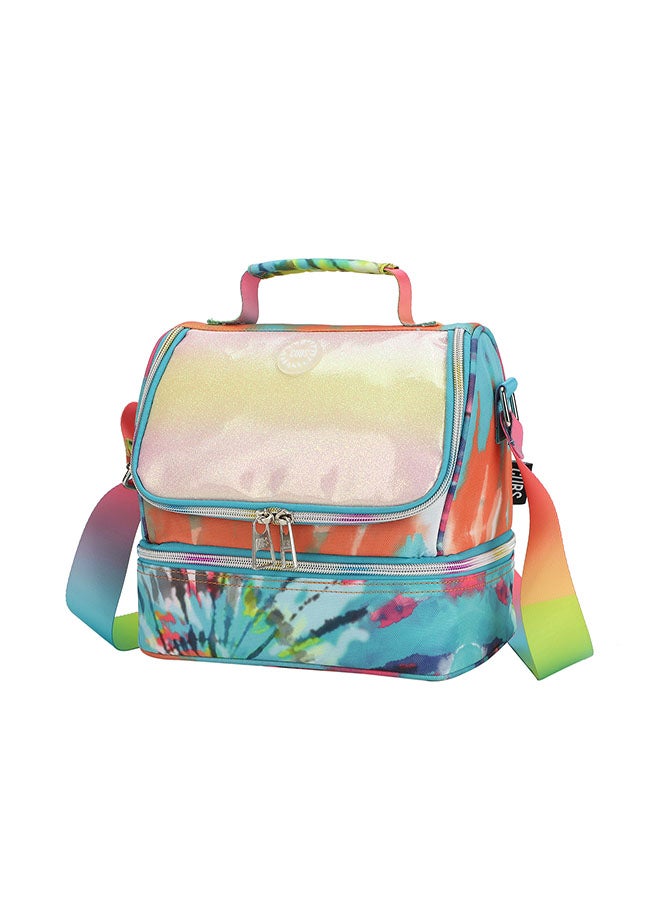 CUBS Tie Dyed Waterproof double decker lunch bag with removable shoulder strap carrying your favorite meals to school, work or while traveling - Image 2