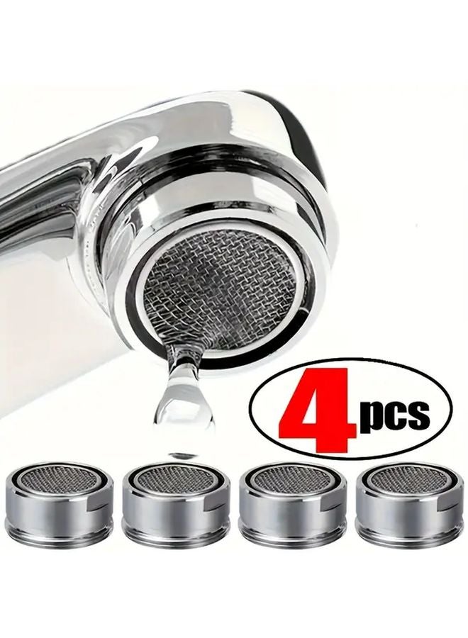 4pcs Silvery Water Saving Faucet Aerator Splash Proof Filter Mesh Core 304 Stainless Steel - Image 2