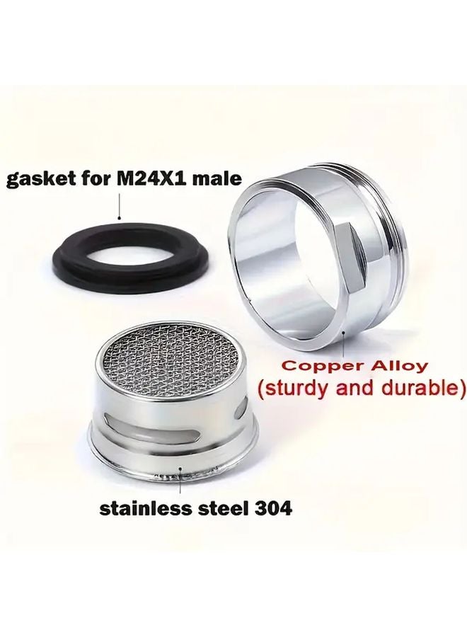 4pcs Silvery Water Saving Faucet Aerator Splash Proof Filter Mesh Core 304 Stainless Steel - Image 5