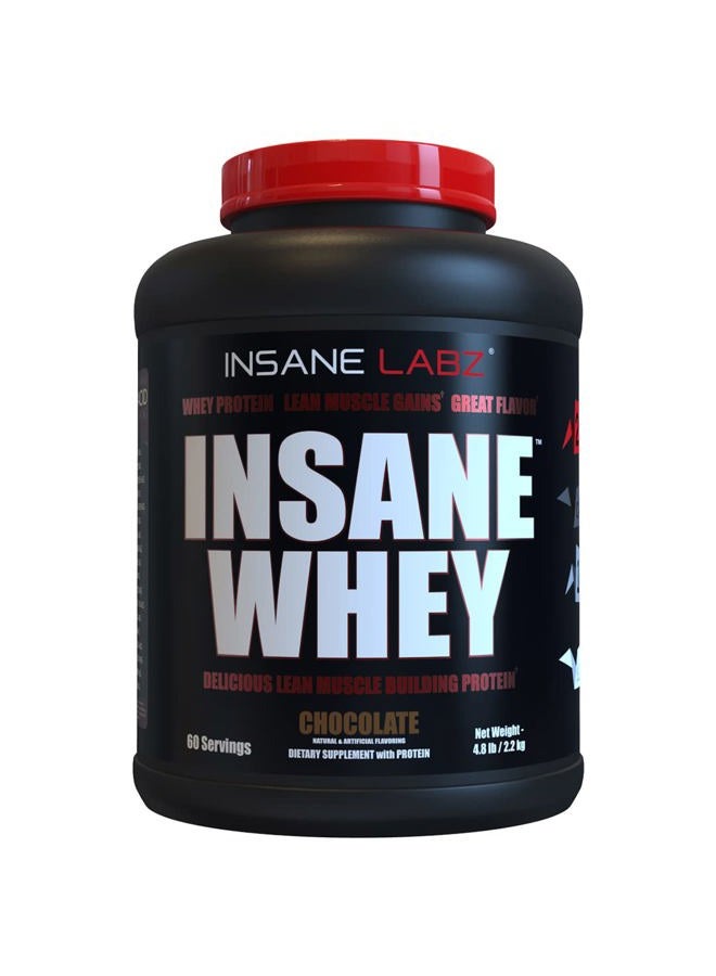 Insane labz Insane Whey,100% Muscle Building Whey Protein, Post Workout, BCAA Amino Profile, Mass Gainer, Meal Replacement, 5lbs, 60 Srvgs, (Chocolate) - Image 1