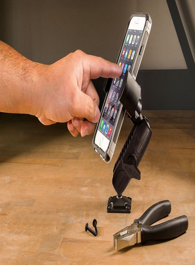ARKON Mounts RoadVise Phone Holder with Drill Base and Adjustable Arm | Universal Phone Mount | Adjustable Arm | Strong Drill Base | Compatible with iPhone, Galaxy, Note, Pixel, and more - Image 3