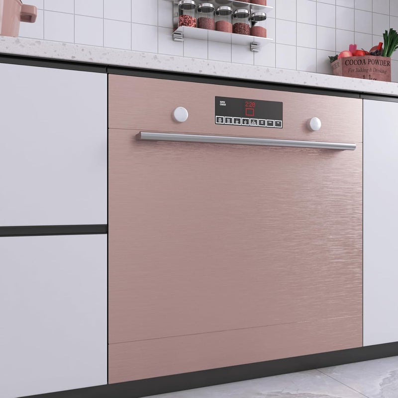 LACHEERY 60 cm x 400 cm Adhesive Film for Kitchen Furniture Pink Metal Effect Paper Sticker for Furniture Pink Vinyl Adhesive Kitchen Fridge Waterproof Paper Adhesive for Fridge Table - Image 2