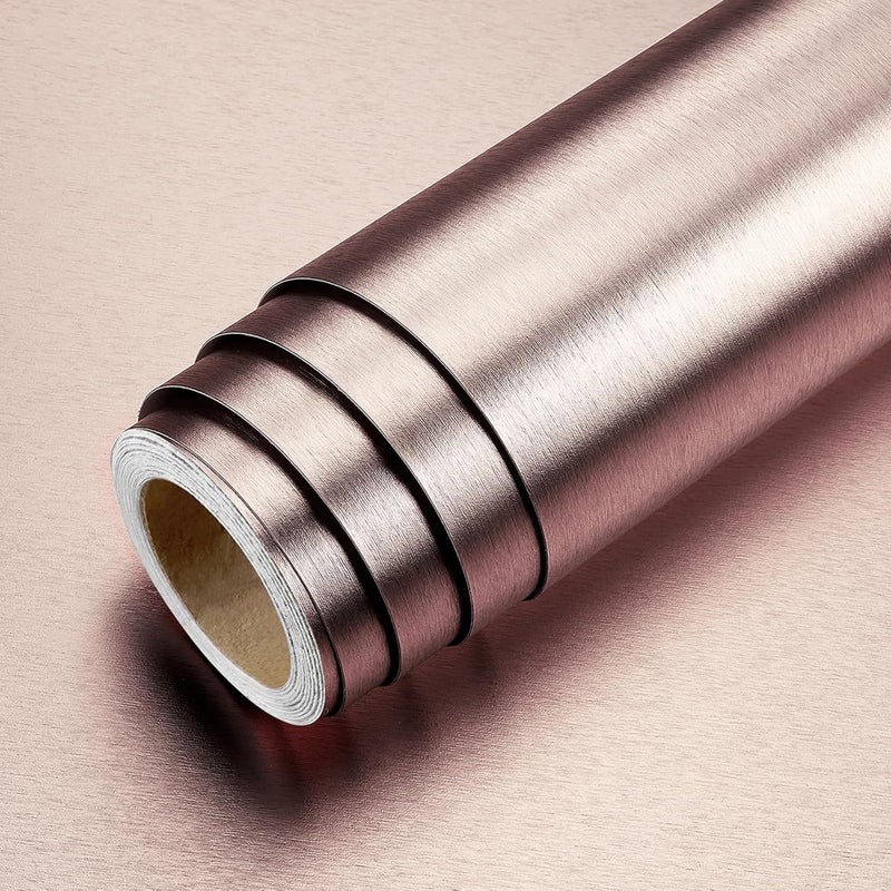 LACHEERY 60 cm x 400 cm Adhesive Film for Kitchen Furniture Pink Metal Effect Paper Sticker for Furniture Pink Vinyl Adhesive Kitchen Fridge Waterproof Paper Adhesive for Fridge Table - Image 1
