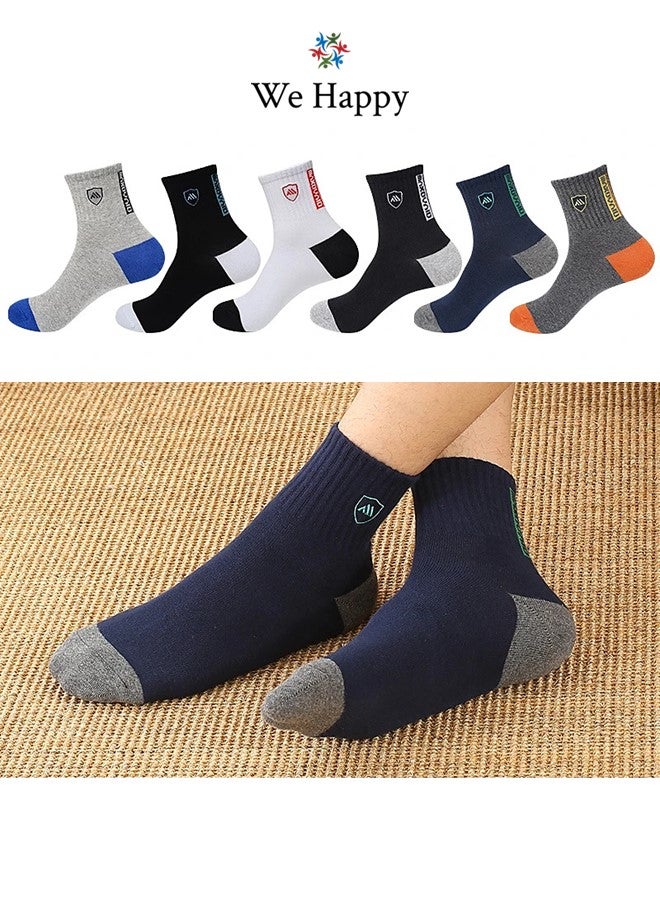 We Happy 6 Pairs Cotton Socks for Men and Women - High Quality Breathable Casual Sports Athletic Footwear, Assorted Colors  - Image 2