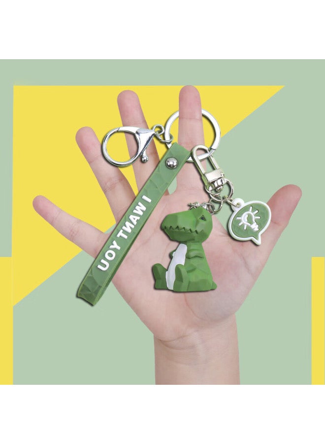 Dipple Dipuer Creative Cartoon Key Chain Pendant, Car Key Ring, Men's And Women's Key Ring, Green Dinosaur Design - Image 5