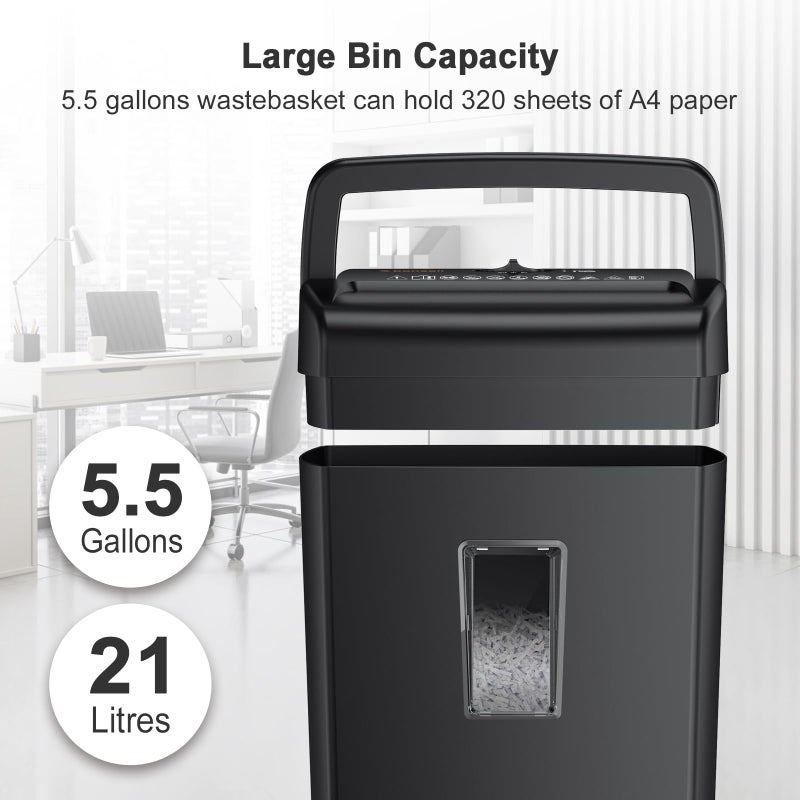 Bonsaii 10-Sheet Cross Cut Paper Shredder, 5.5 Gal Home Office Heavy Duty Shredder for Credit Card, Staple, Clip with Transparent Window(C209-D) - Image 4