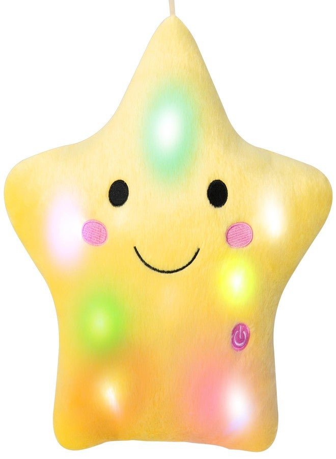 DearSun 13''Creative Twinkle Star Colorful Night Light Plush Pillows Light up Night Stuffed Toys Perfect for Birthday Christmas Holiday Valentines (Yellow) - Image 1