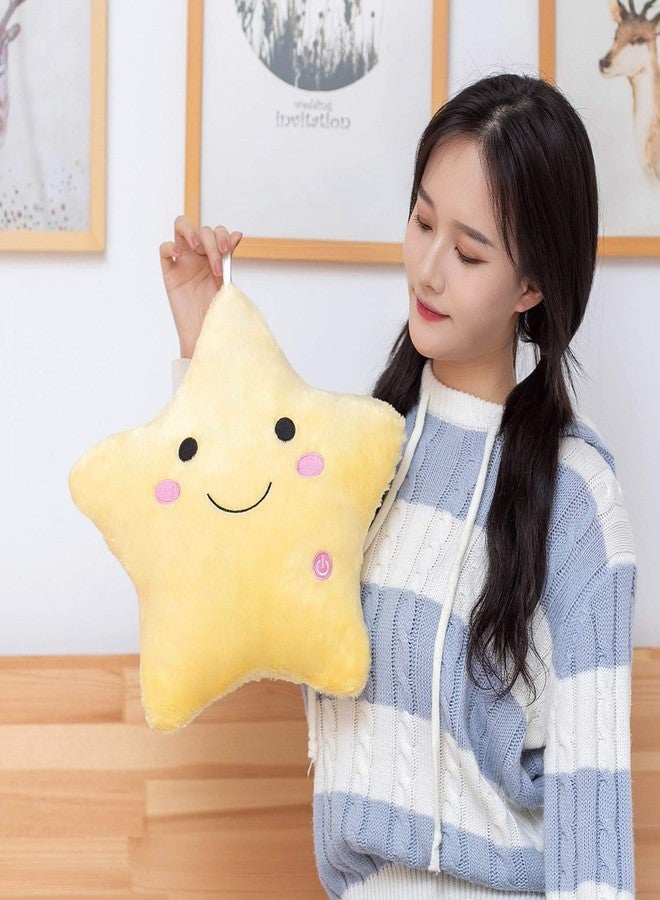 DearSun 13''Creative Twinkle Star Colorful Night Light Plush Pillows Light up Night Stuffed Toys Perfect for Birthday Christmas Holiday Valentines (Yellow) - Image 4