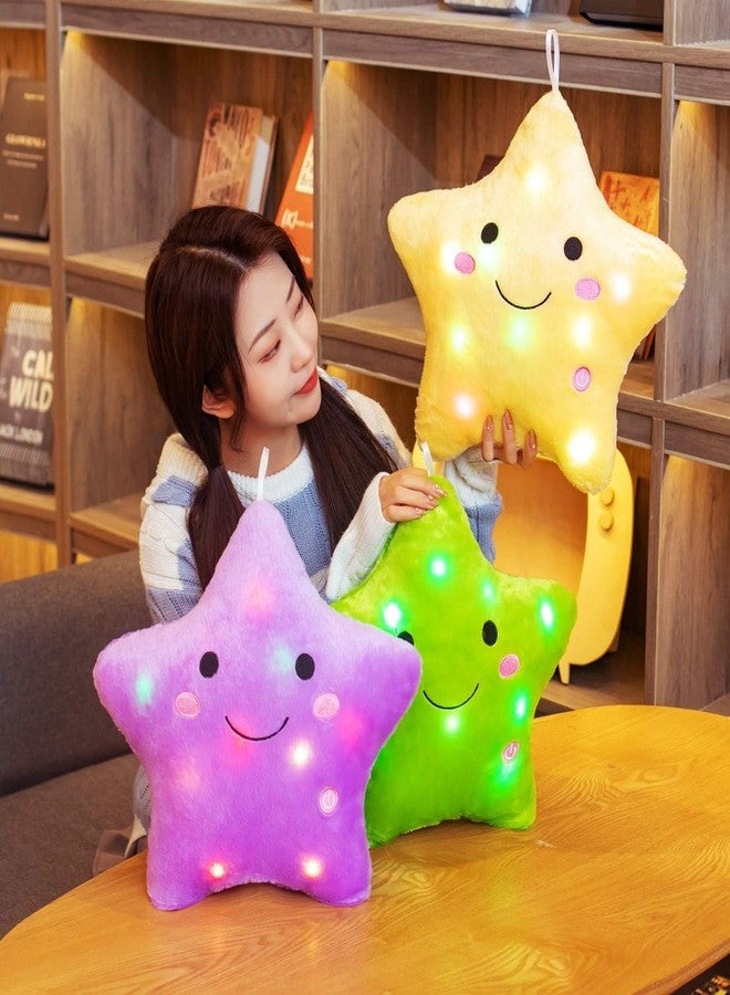 DearSun 13''Creative Twinkle Star Colorful Night Light Plush Pillows Light up Night Stuffed Toys Perfect for Birthday Christmas Holiday Valentines (Yellow) - Image 5