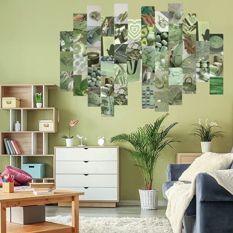 Kitty Cat Green Saga Wall Collage Kit for Room Decor Set of 60 Aesthetic Posters 300 GSM Water Resistant Paper Size 4x6 Inch Unframed Comes With Double Sided Tissue Tape Roll - Image 4