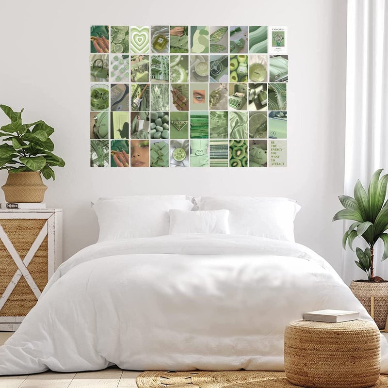 Kitty Cat Green Saga Wall Collage Kit for Room Decor Set of 60 Aesthetic Posters 300 GSM Water Resistant Paper Size 4x6 Inch Unframed Comes With Double Sided Tissue Tape Roll - Image 5