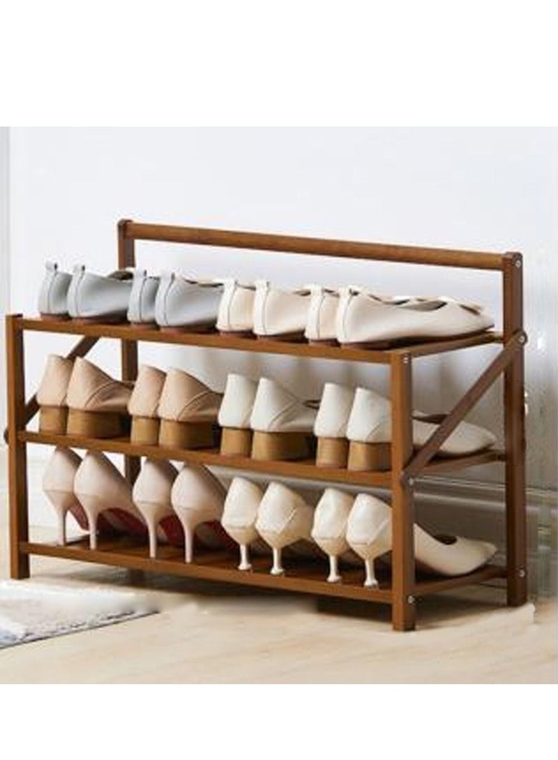 LINGWEI Bamboo Foldable Shoe Rack For Entryway Portable Free Standing Shoe Shelf Storage Organizer Multi Function For Indoor & Outdoor - Image 5