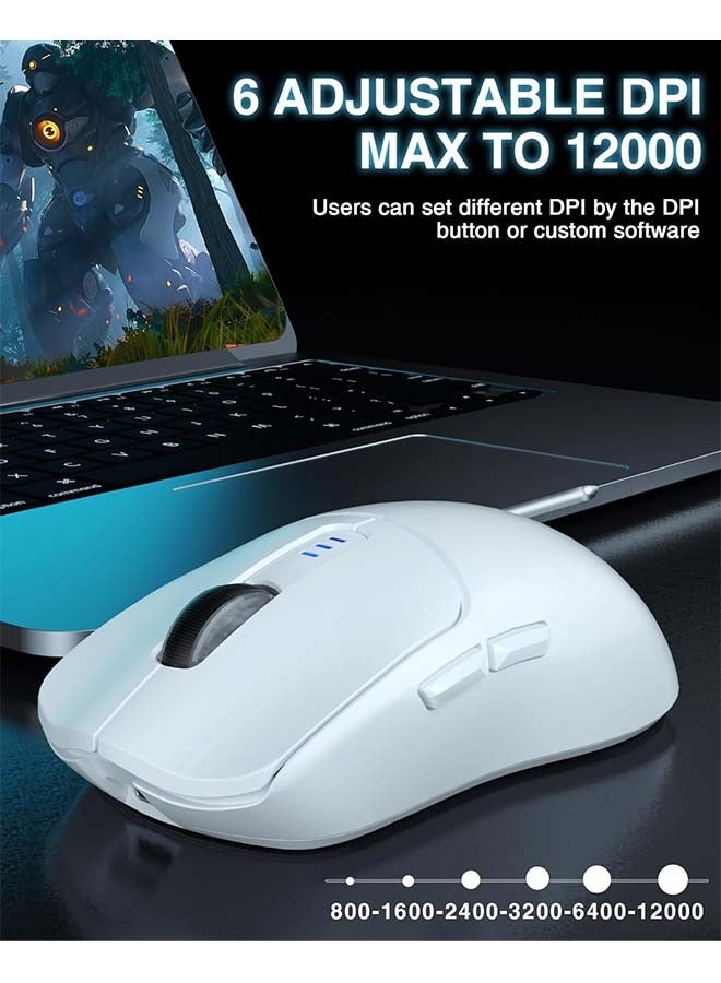 AULA SC580 Wireless Gaming Mouse, Tri-Mode 2.4G/BT5.0/USB-C Gaming Mouse, 12000 DPI Rechargeable Wireless Mouse with 6 Programmable Buttons, Ergonomic Computer Mouse for Laptop/PC/Mac/Tablet - Image 4