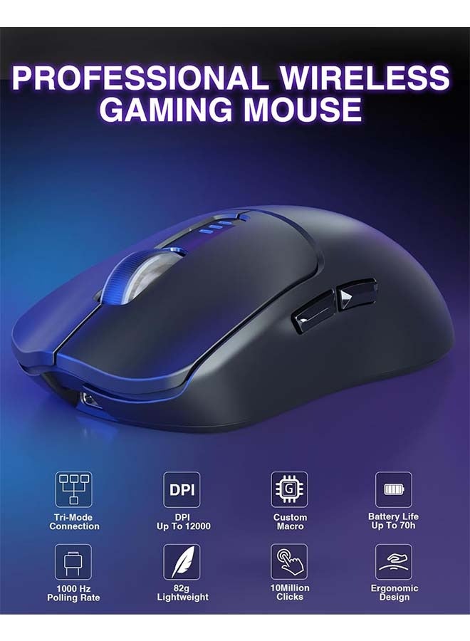 AULA SC580 Wireless Gaming Mouse, Tri-Mode 2.4G/BT5.0/USB-C Gaming Mouse, 12000 DPI Rechargeable Wireless Mouse with 6 Programmable Buttons, Ergonomic Computer Mouse for Laptop/PC/Mac/Tablet - Image 2