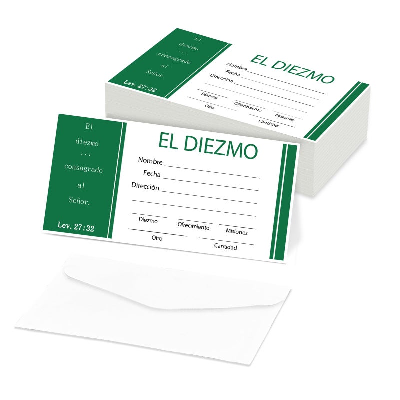XIISVINT Church Offering Envelopes - 6.42 x 3.23 Inch Tithe and Offering Envelopes for Church Donations (Spanish, 200) - Image 1