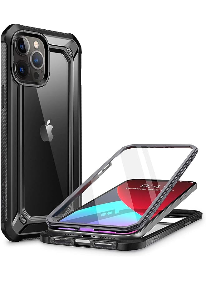 سوبكيس حافظة سلسلة Unicorn Beetle EXO Pro لهاتف iPhone 12 Pro Max (إصدار 2020) مقاس 6.7 بوصات، مع واقي شاشة مدمج وغطاء حماية هجين ممتاز وشفاف (أسود) - Image 1