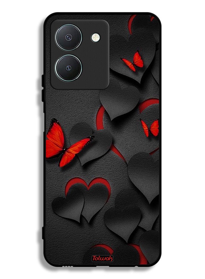 Tolwak Vivo Y36 4G Protective Case Cover Hearts And Butterflies Pattern - Image 1